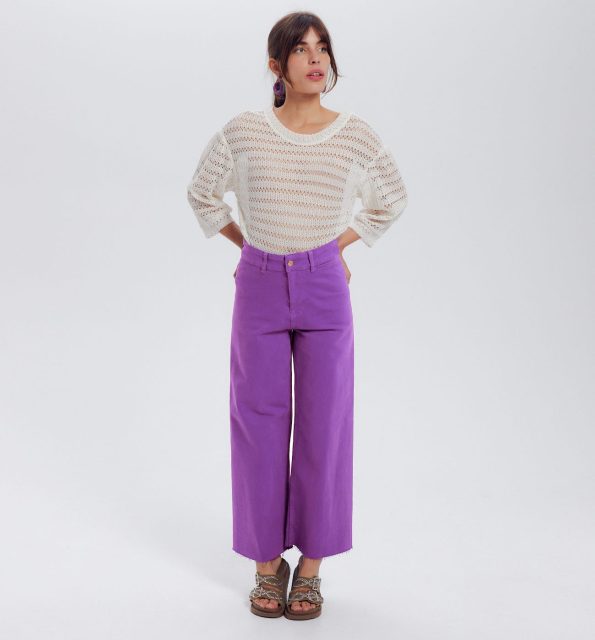 High-waist wideleg trousers