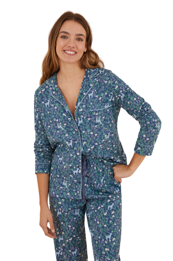 pajama shirt with floral pattern