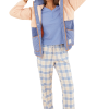 Long flannel checkered tile pants