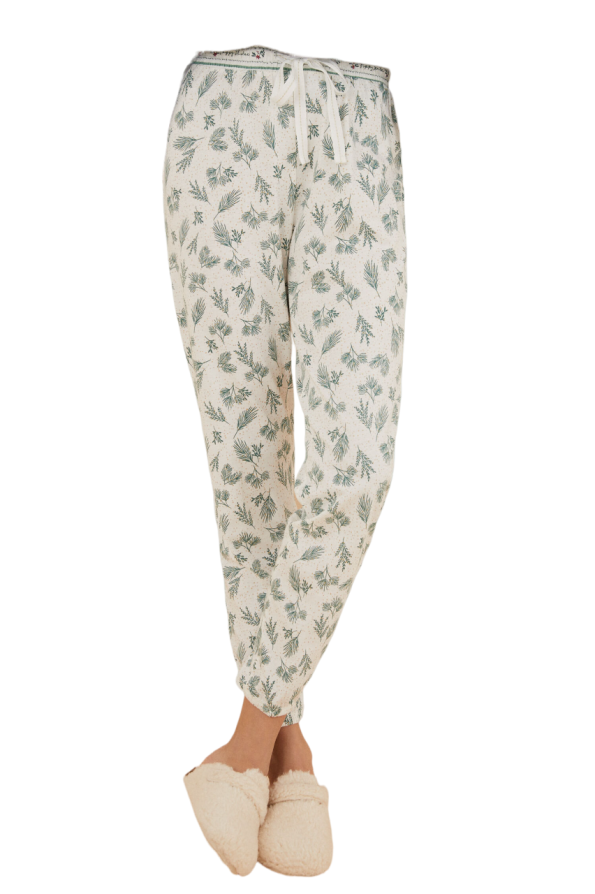 Cotton leaves pajama pants