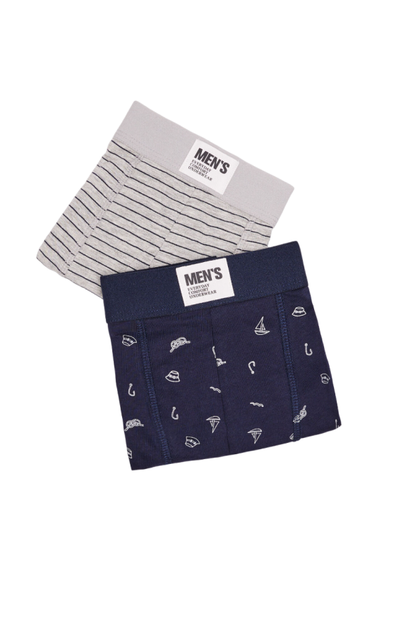 Pack of 2 fishing cotton boxer briefs