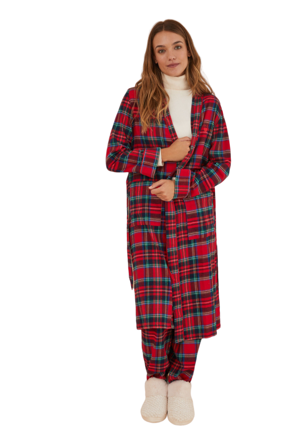 Cotton checkered robe