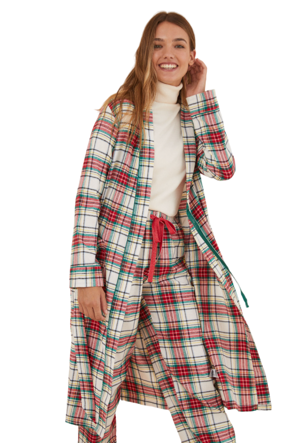 cotton checkered robe