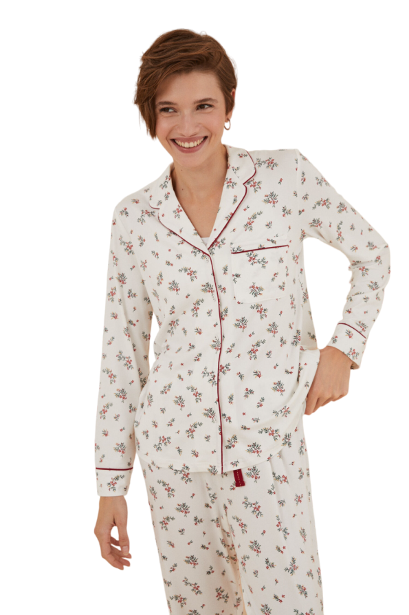 Floral shirt pajamas
