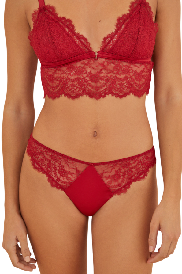 lace satin thong