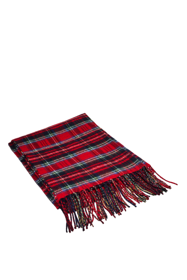 faux mohair checkered scarf