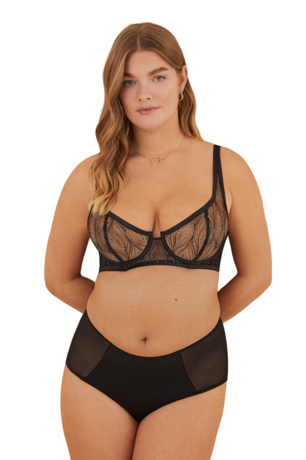 Lurex balconette bra