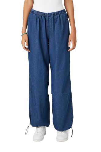 Denim Wide-Leg Joggers