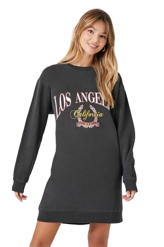 Fleece Los Angeles Graphic Mini Dress