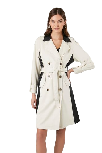 Colorblock Trench Coat