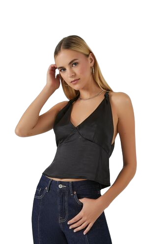 Knotted Satin Tank Top