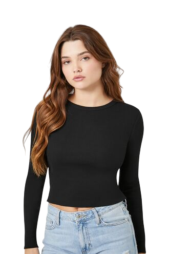 Cropped Long-Sleeve Top