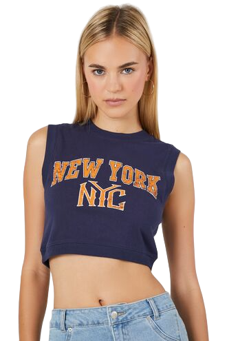 Cropped NYC Graphic Muscle Tee