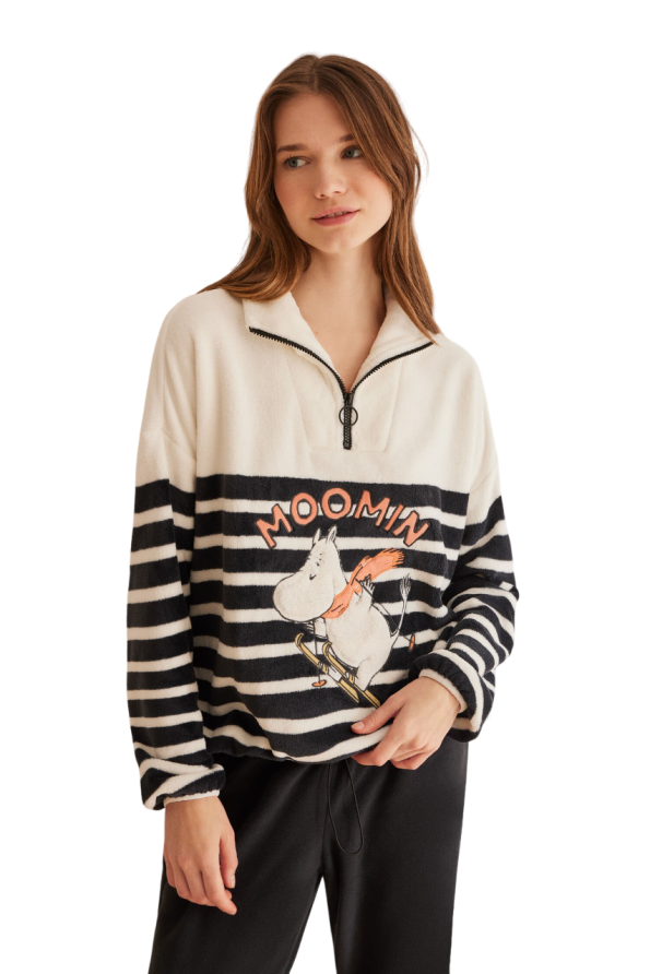 Moomin striped fleece pajamas