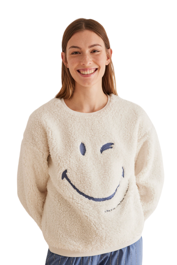 SmileyWorld shearling sweatshirt