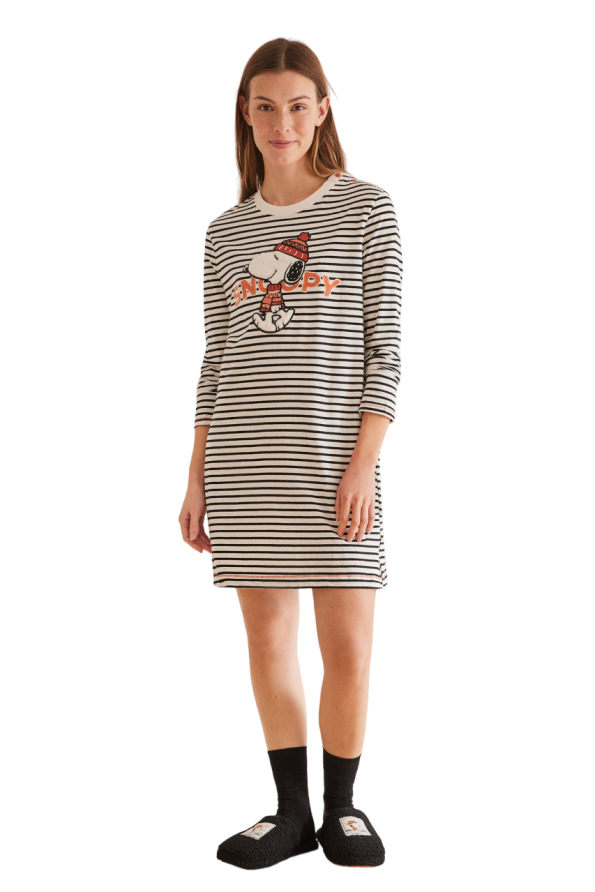 Snoopy striped nightgown