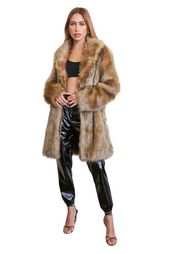 Faux Fur Longline Coat