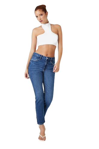 High-Rise Straight Jeans