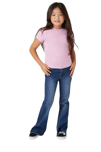 Girls Frayed Flare-Leg Jeans (Kids)