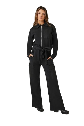 French Terry Zip-Up Jumpsuit