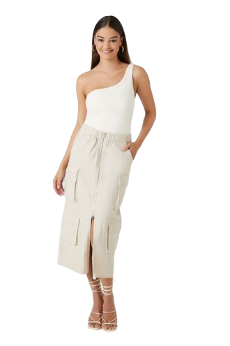 Twill Cargo Maxi Skirt