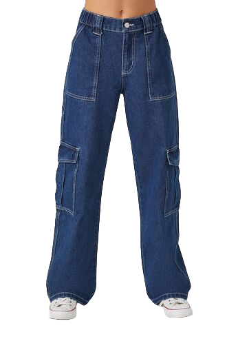 High-Rise Cargo Jeans