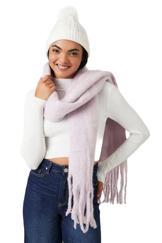 Brushed Fringe Oblong Scarf