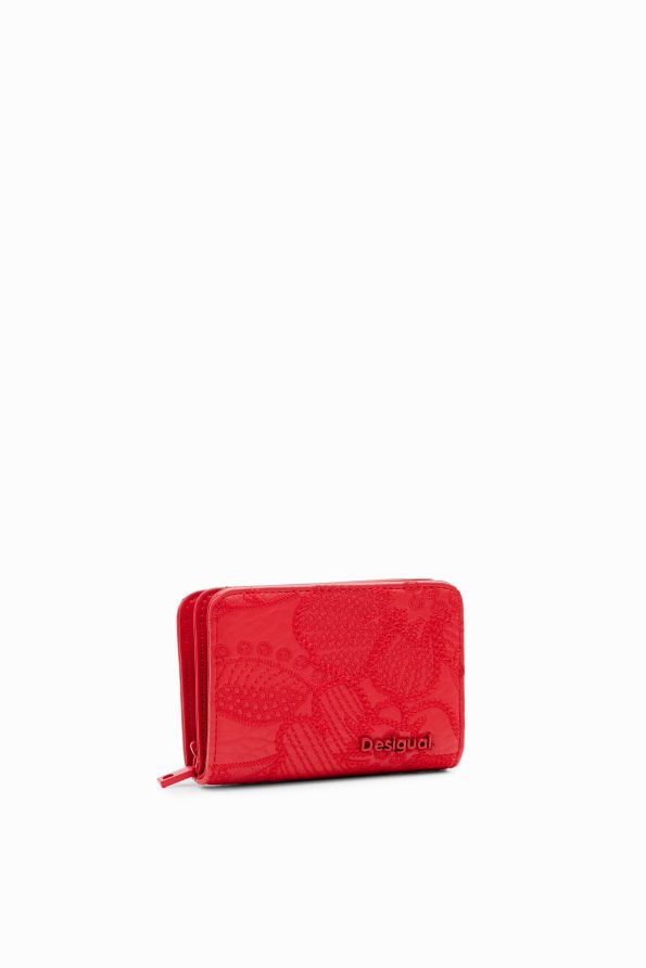 embroidered floral wallet