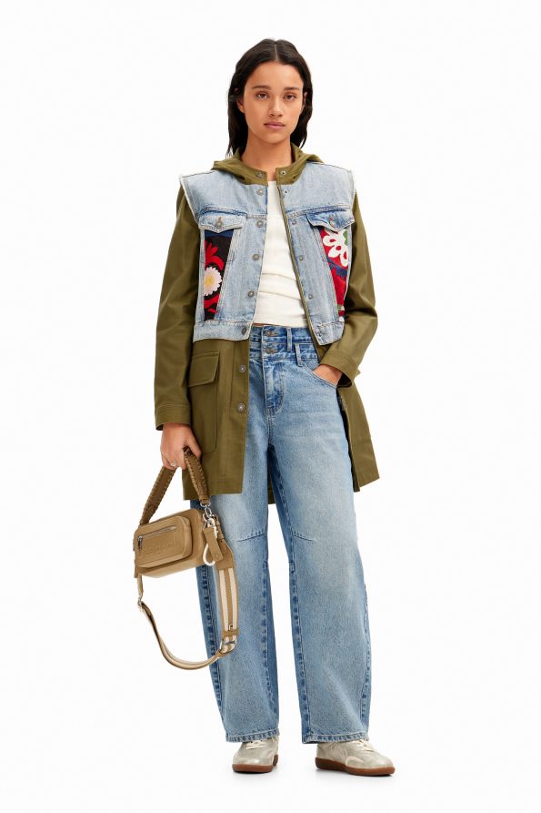2-in-1 embroidered hybrid parka