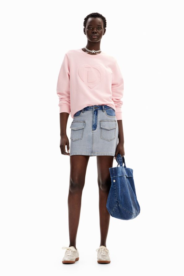 Denim pockets mini skirt