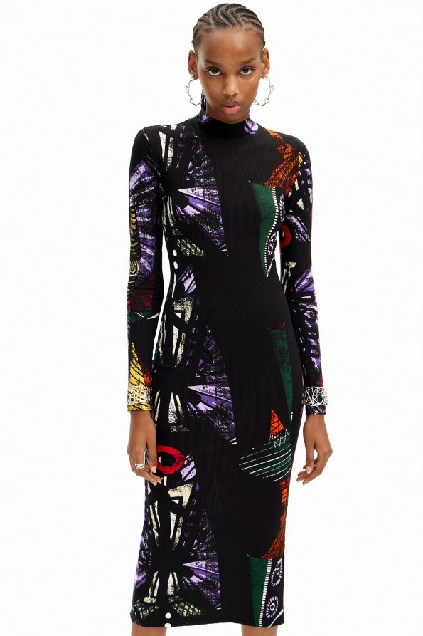 M. Christian Lacroix arty midi dress