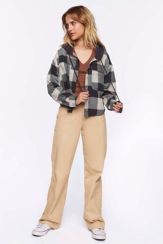 Hooded Flannel Combo Shirt