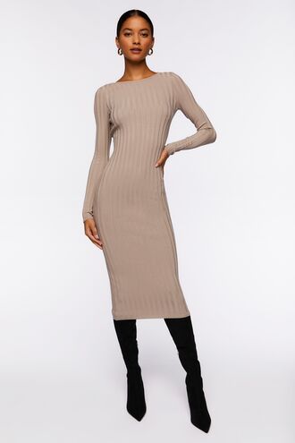 Long-Sleeve Midi Sweater Dress