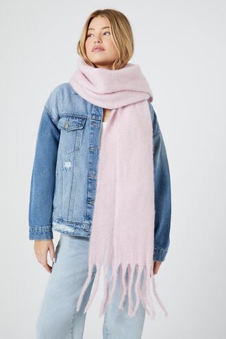 Fringe-Trim Oblong Scarf