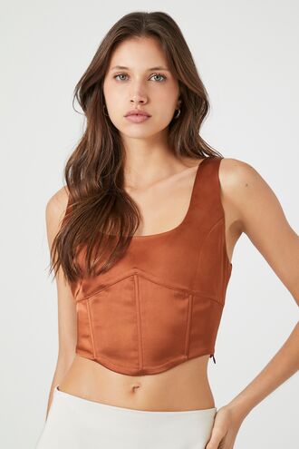 Satin Corset Crop Top