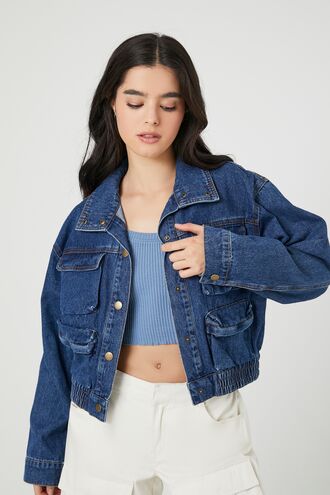 Snap-Button Denim Trucker Jacket