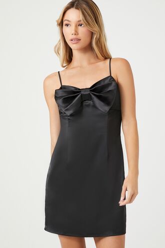 Satin Bow Mini Dress