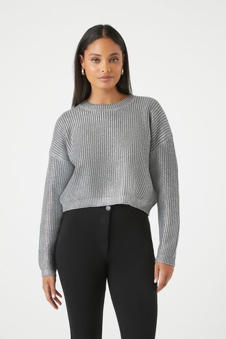 Ribbed Metallic Sweater