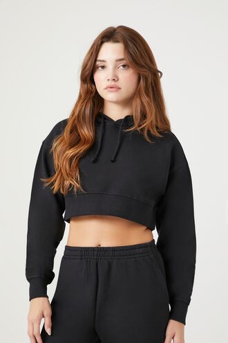 Fleece Cropped Hoodie