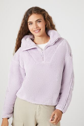 Faux Shearling Half-Zip Pullover