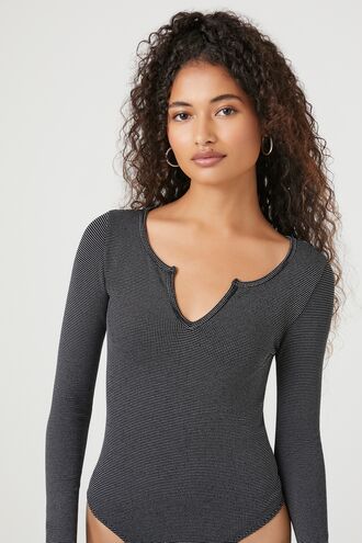 Seamless Split-Neck Bodysuit