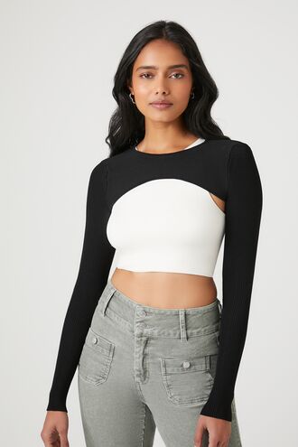 Super Cropped Sweater-Knit Top