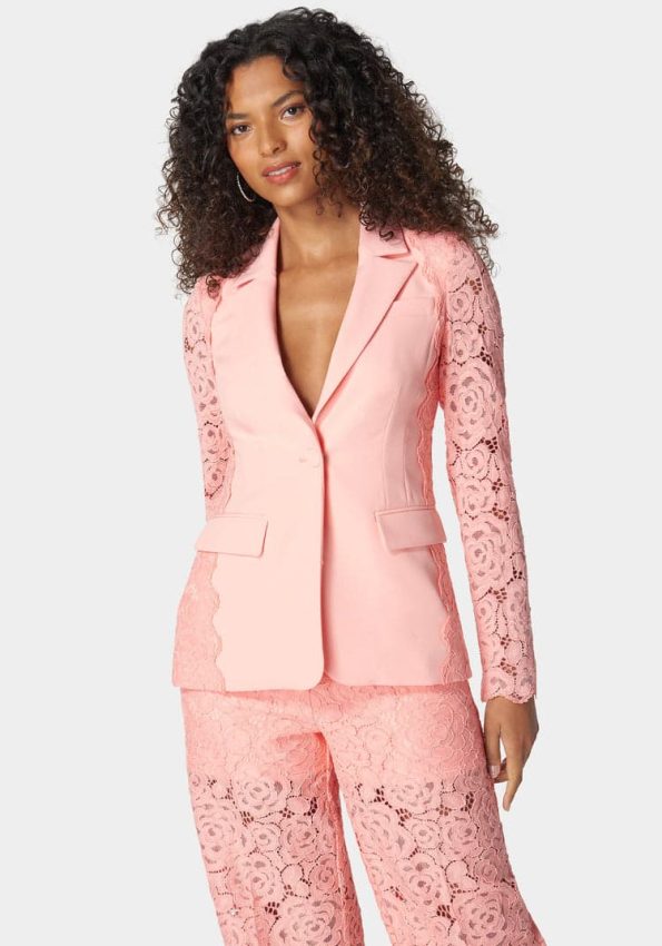 LACE COMBO TAILORED JACKET