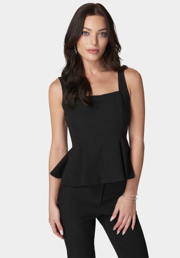 THIN STRAP PEPLUM TOP