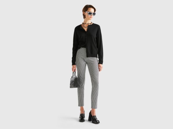 SLIM HOUNDSTOOTH TROUSERS