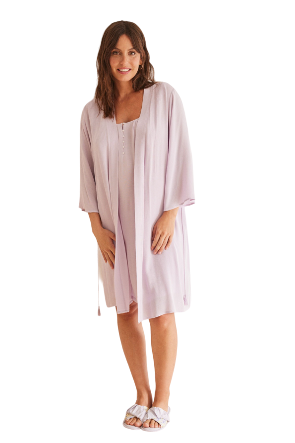 Lilac maternity robe