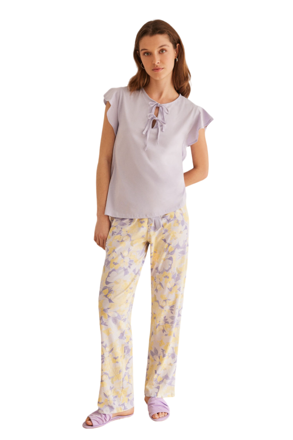 Pajamas with lilac flowers