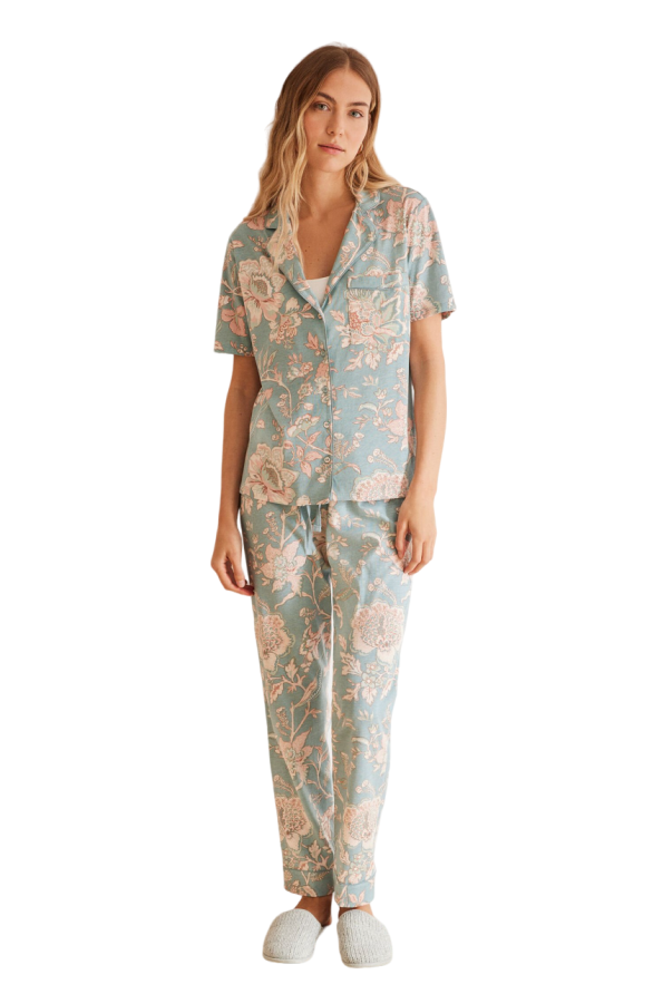 cotton floral shirt pajamas