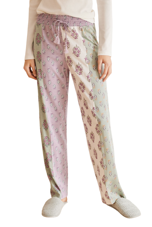 Long patchwork pajama pants