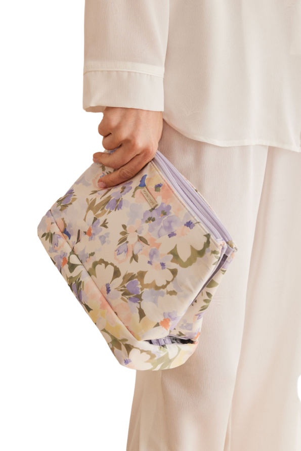 Large flower toiletry bag